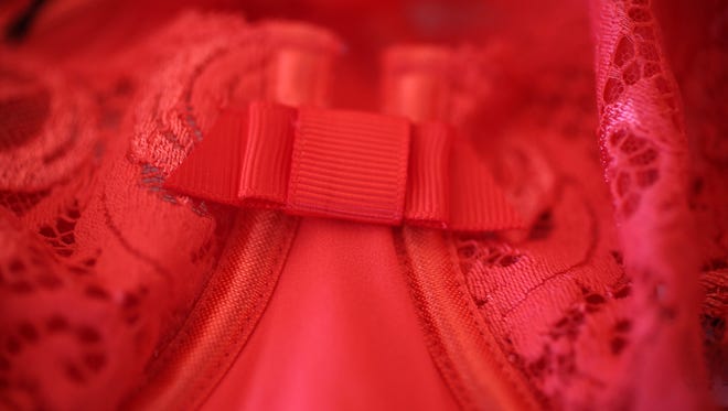 Pillow Talk, a lingerie boutique in Carmel, offers this red bra by Piccadilly by Lou Paris.