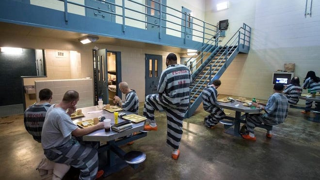 A 2013 photograph of Peoria County Jail inmates.