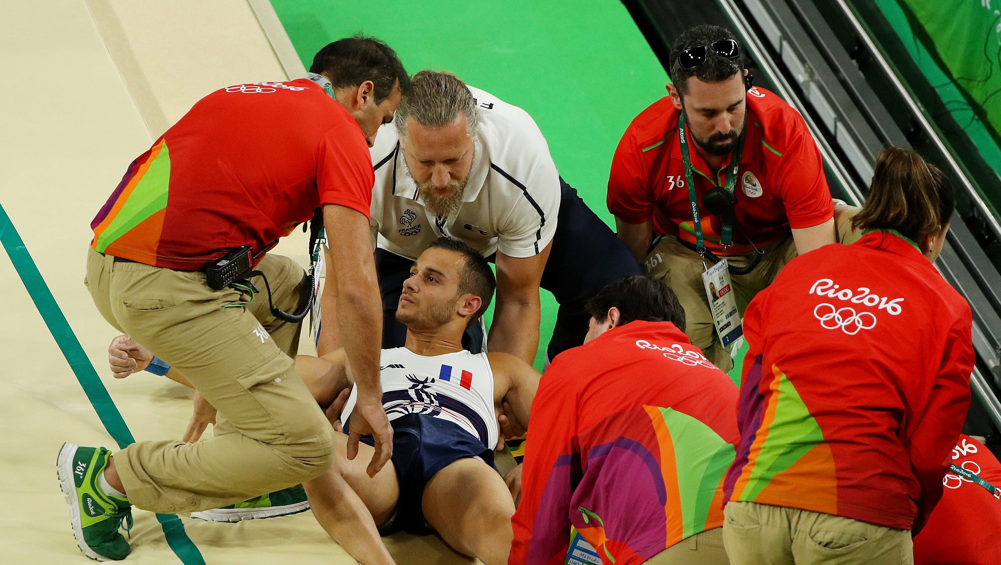 Scary Injury French Gymnast Samir Ait Said Snaps His Leg On Vault