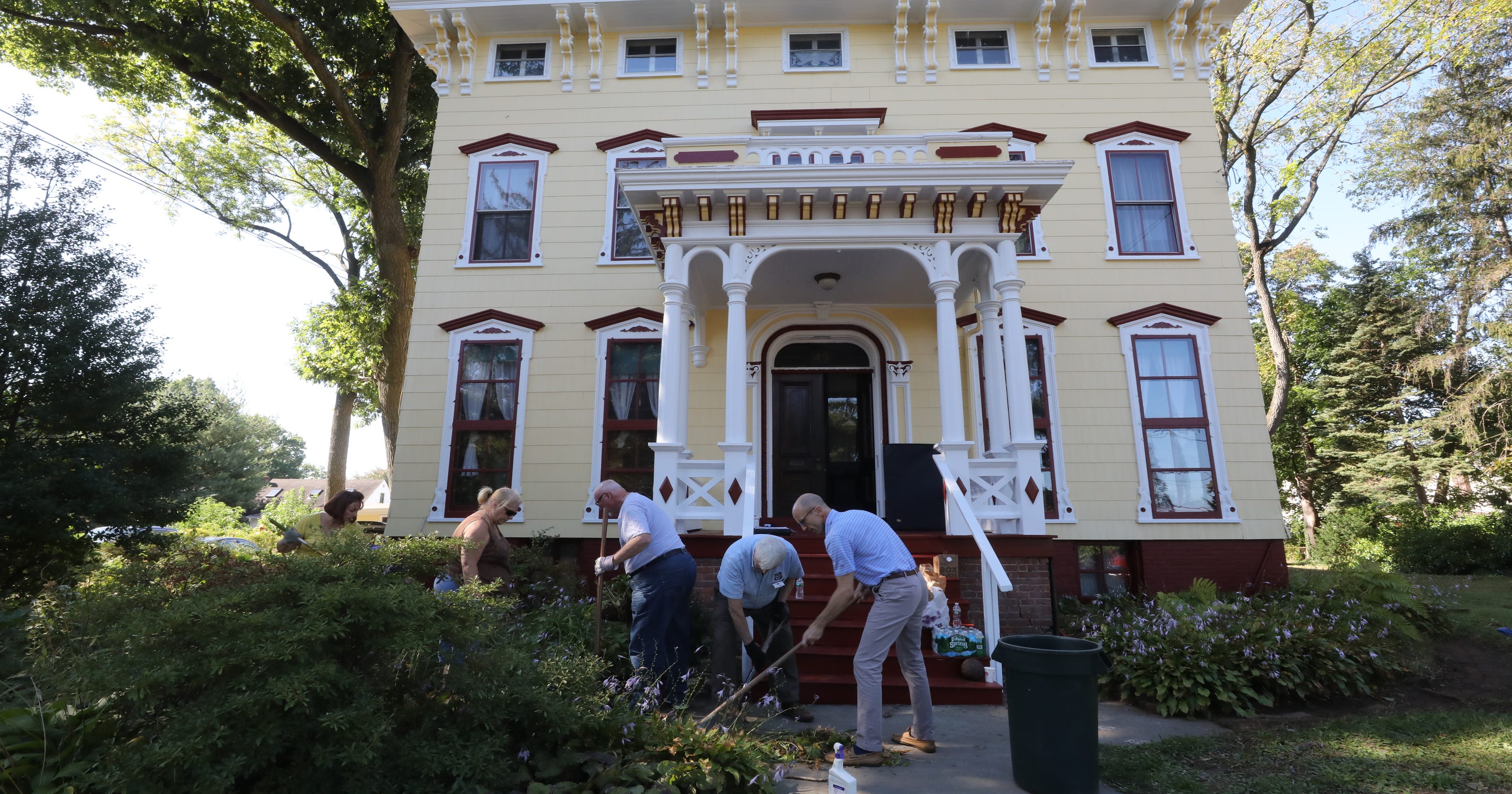 Volunteers clean up the Tyson House in Rochelle Park