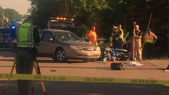 One person is dead after a crash involving a motorcycle on West Chester Road.