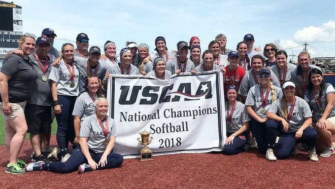 Port Huron Northern graduate Sarah Hall and Richmond graduate Riley Thompson won the United States College Athletic Association national title with Cleary University.