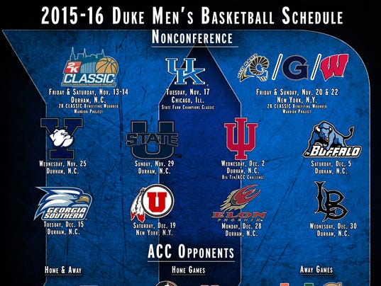Duke Announces 2015-16 Non-Conference Schedule & ACC Opponents