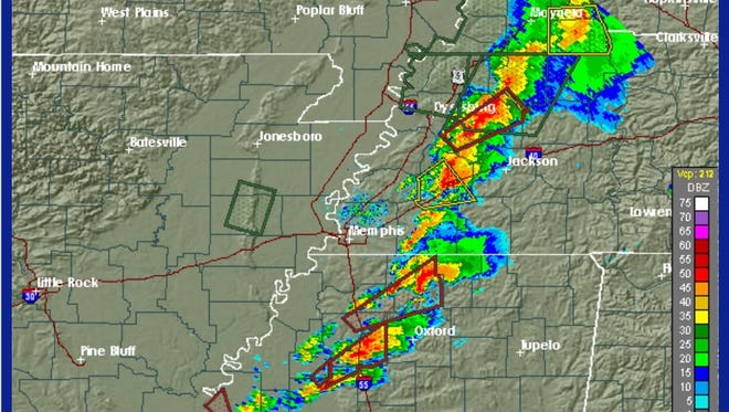 The National Weather Service in Memphis has issued a tornado warning in West Tennessee.