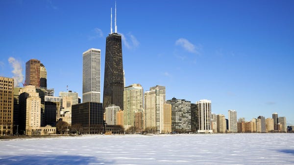 49. Chicago, Illinois • Normal low in coldest...