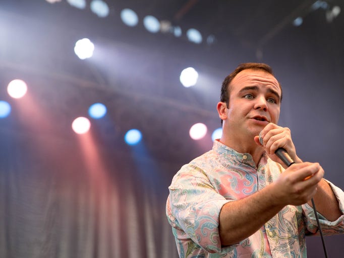 Future Islands performs Friday, July 31, 2015, during