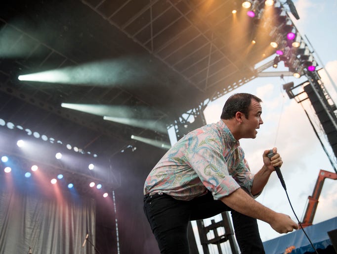 Future Islands performs Friday, July 31, 2015, during
