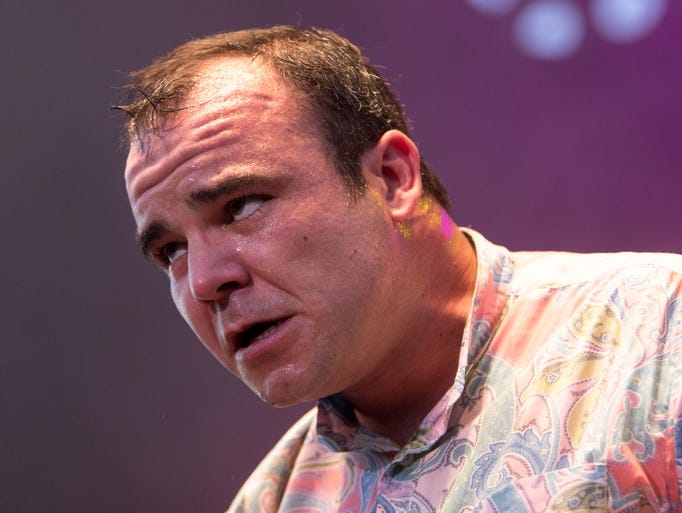 Future Islands performs Friday, July 31, 2015, during