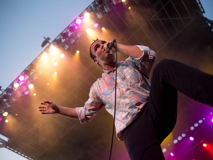 Future Islands performs Friday, July 31, 2015, during