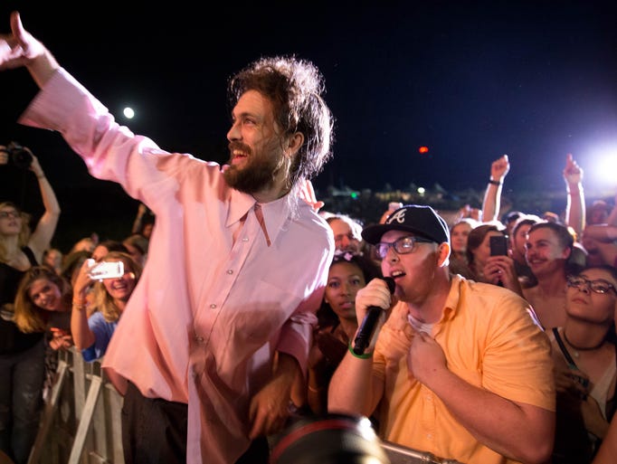 Clay Watts, 26, of Huron, SD, gets a chance to sing