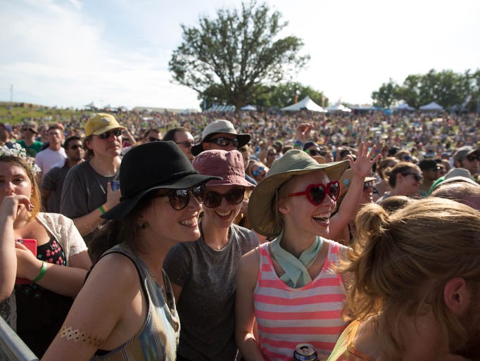 Fans watch as Lucius performs Saturday, Aug. 1, 2015,