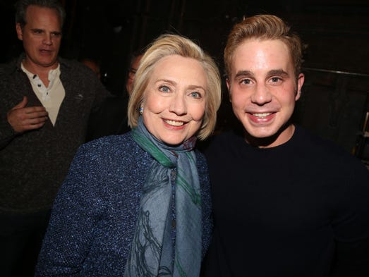 Clinton and Ben Platt pose at the hit musical "Dear
