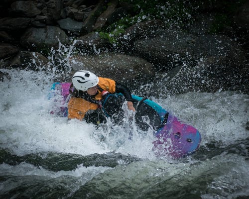 Maria Noakes, of Bryson City, paddles the Ocoee River