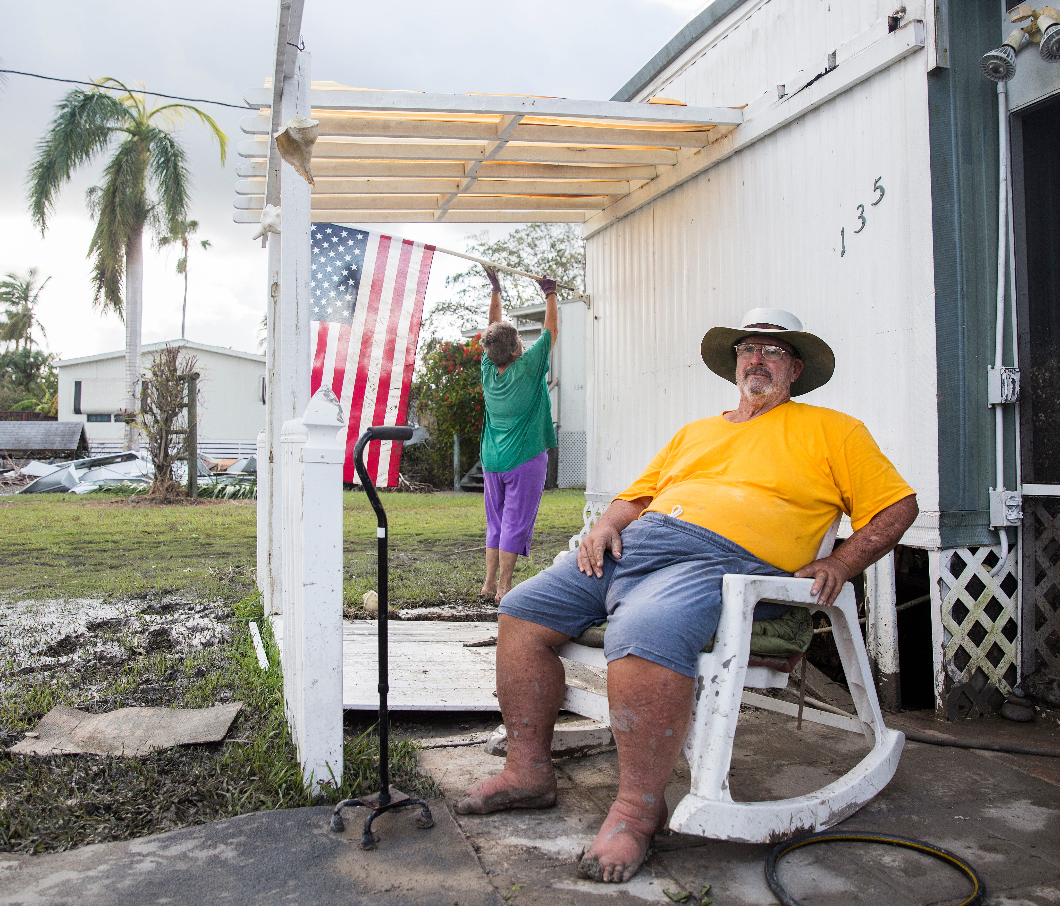 Lee and Lisa Marteeny's home hadsevere water and wind damage from Hurricane Irma in Plantation Island, an unincorporated area nearby Everglades City, shown on Tuesday, Sept. 12, 2017.