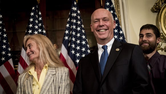 Joined by his wife, Susan and son, Adam, Montana Republican