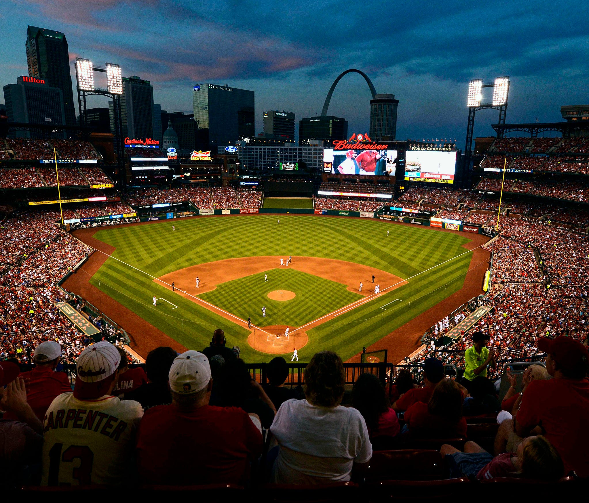 Busch Stadium, home of the St. Louis Cardinals.