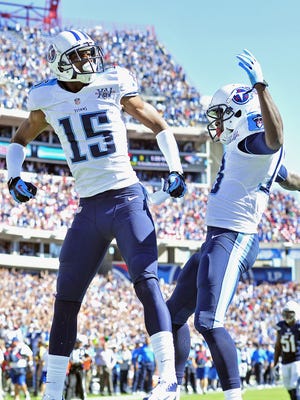 Justin Hunter, left, and Kendall Wright