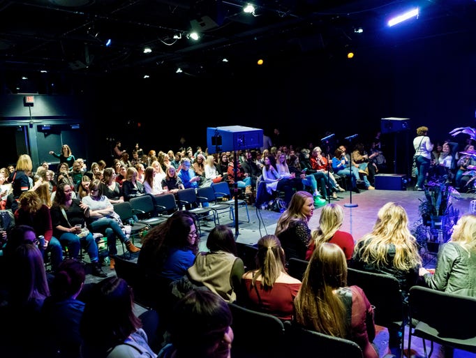 A packed house at the Galentines Day comedy showcase