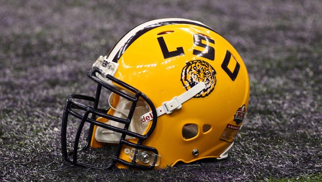 An LSU Tigers helmet.