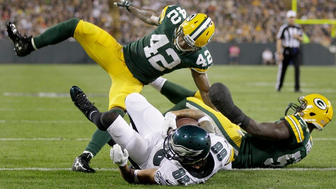 Green Bay Packers safety Morgan Burnett (42) is listed as probable for tonight's game against the Seattle Seahawks at Lambeau Field.