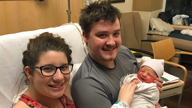 Katelyn and Matthew North welcomed the first baby in Salem Hospital of the new year, Benjamin Matthew North, at 2:09 a.m. in Salem, Ore., on Jan.1, 2018.