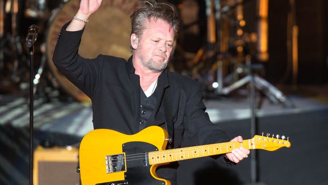 John Mellencamp performs Sunday, Feb. 15, 2015, at the Civic Center in Des Moines.