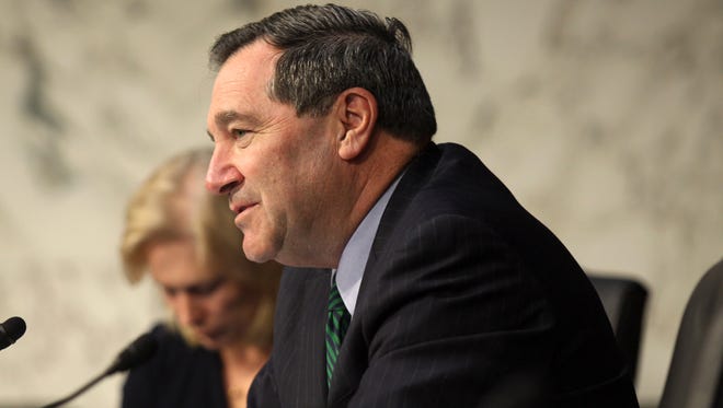 Sen. Joe Donnelly, D-Ind., listens at a Senate Armed Services Committee on Tuesday, July 21, 2015 on Capitol Hill in Washington.