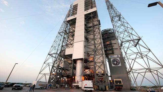 A classified National Reconnaissance Office payload was lifted atop a Delta IV Heavy rocket at Cape Canaveral Air Force Station's Launch Complex 37.