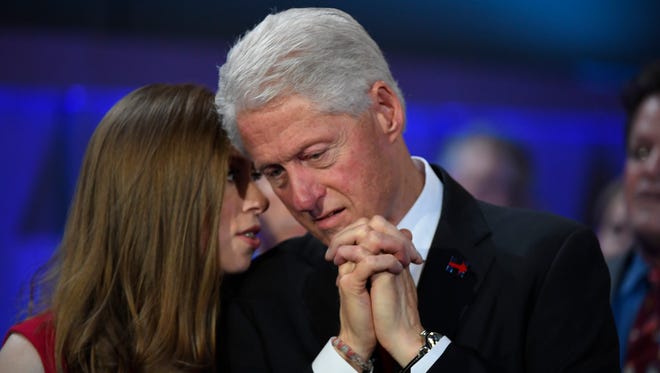 Chelsea and Bill Clinton