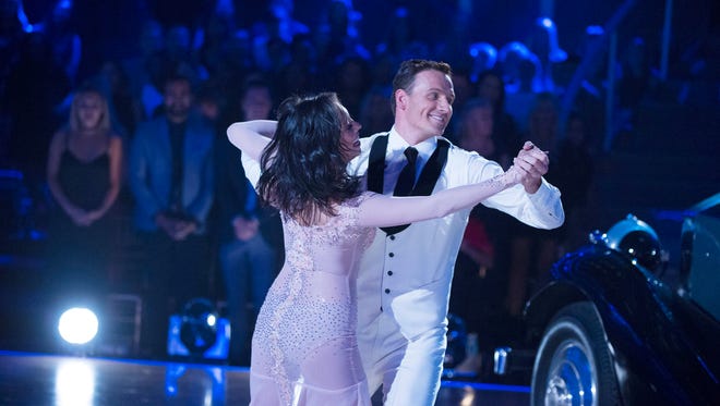 In this photo provided by ABC, Cheryl Burke, left, and Ryan Lochte, perform on "Dancing with the Stars."