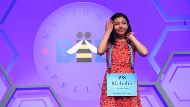 Melodie Loya of Bainbridge spelled the word siccative correctly during the 2018 Scripps National Spelling Bee at the Gaylord National Resort and Convention Center in National Harbor, Maryland.