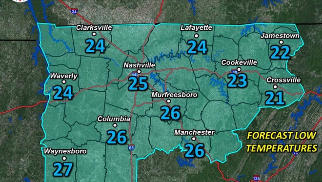 A hard freeze warning is in effect from late tonight through Saturday morning.