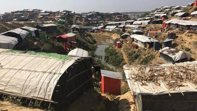 A scene from a refugee camp in Bangladesh, to which thousands of Rohingya have fled amid a wave of violence against them in neighboring Myanmar.