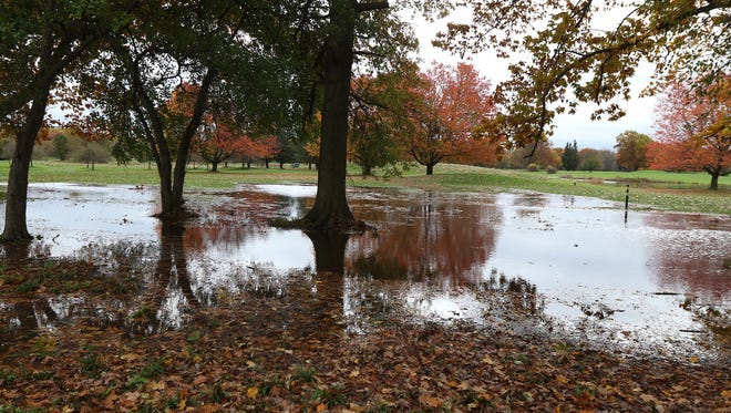 Genesee Valley Park Golf Course has areas of standing water from recent rains.