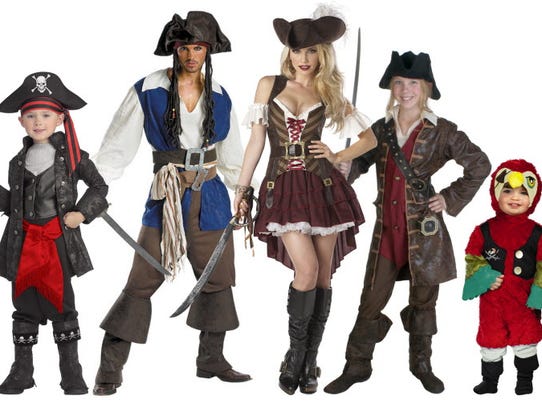 These pirate costumes range from $24.99-$52.99.