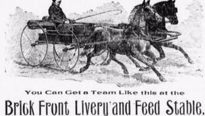 This advertisement for J.W. Ellis' Livery Stable appeared in print in November of 1901.