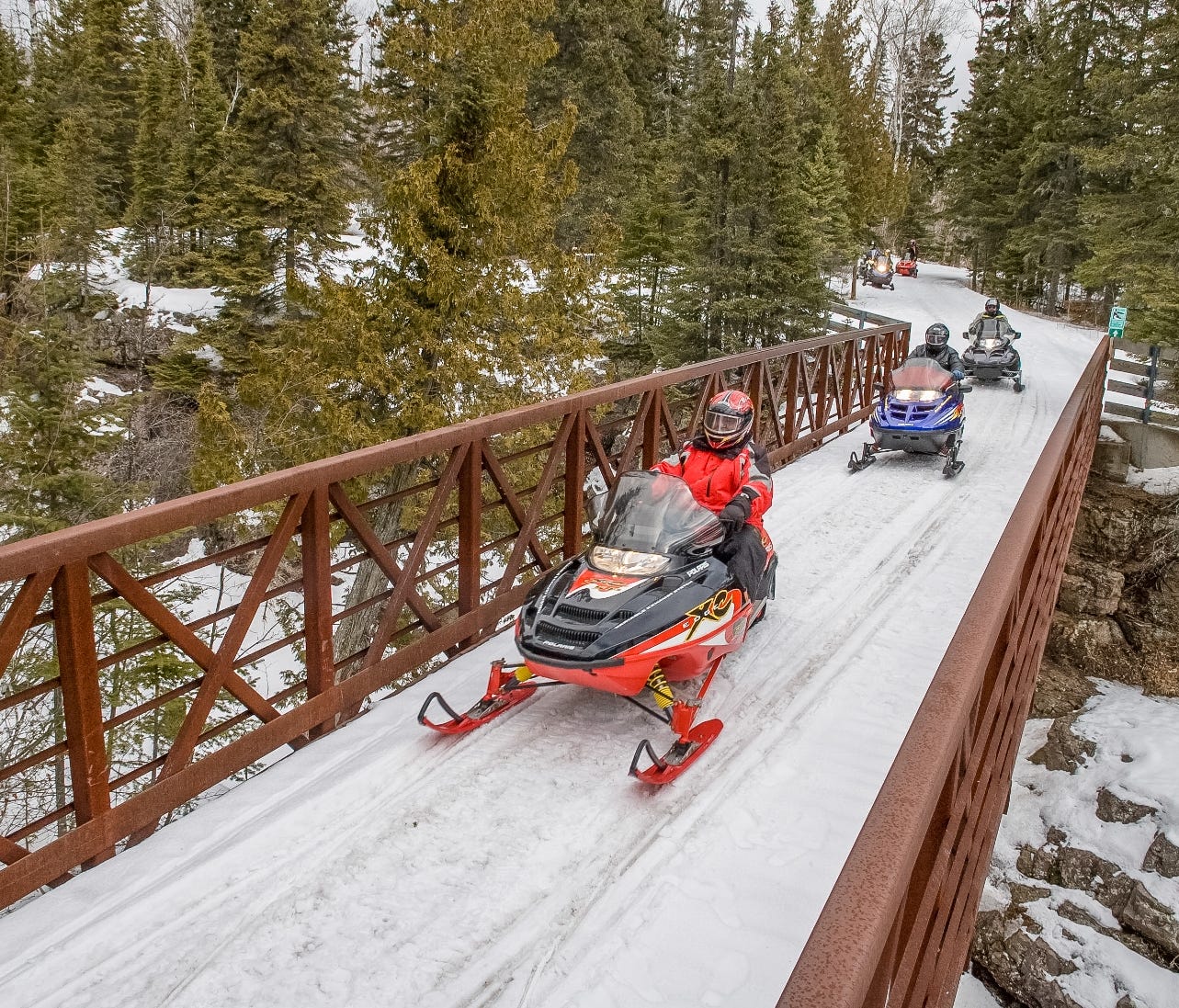 One of the top wintertime activities is snowmobiling on Minnesota's extensive network of trails.