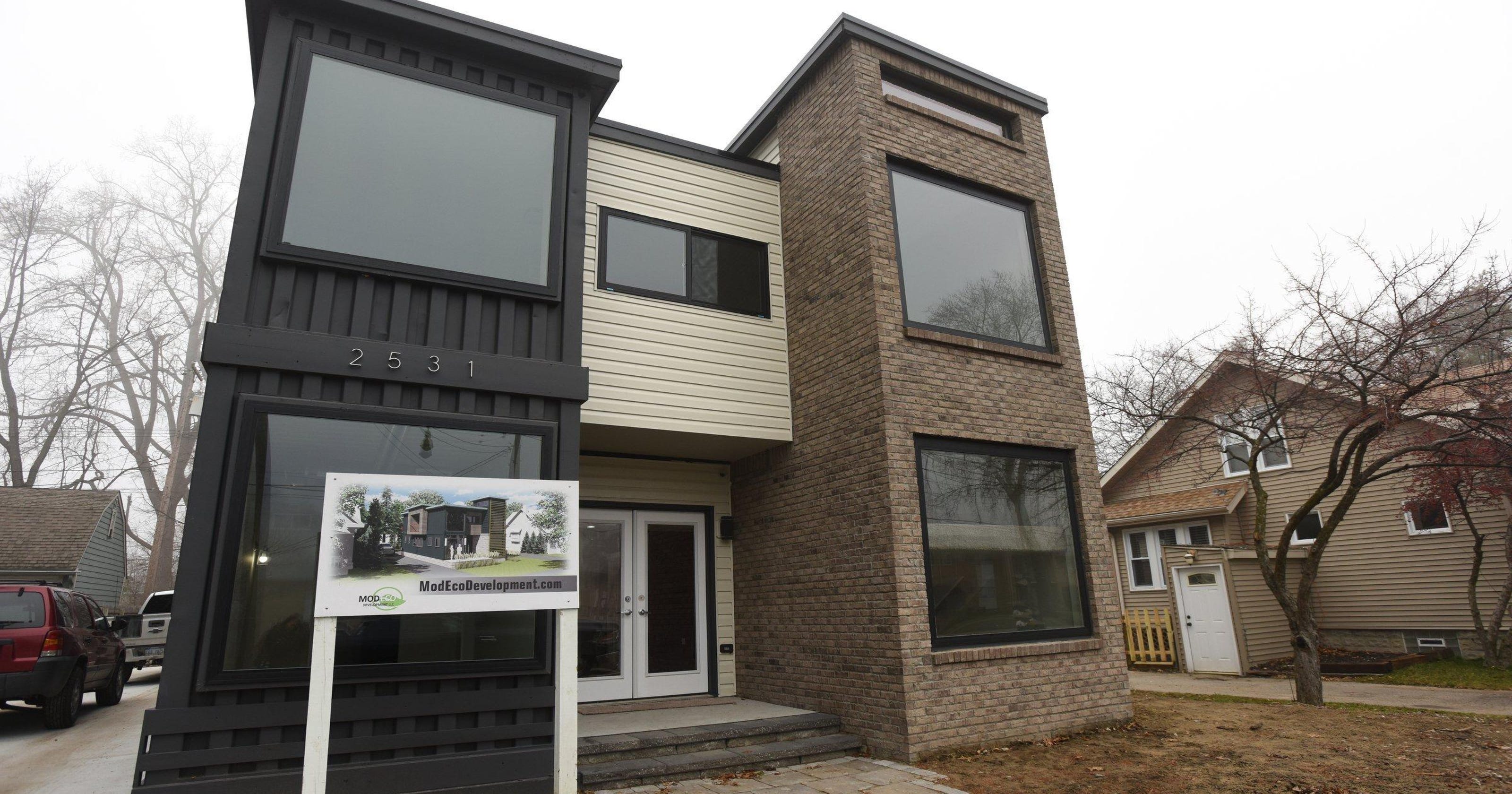 House built of shipping containers goes up in Royal Oak