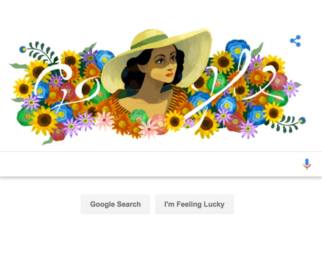 The Google logo honoring Dolores del Rio.
