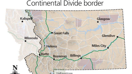 Continental Divide Map Montana - Black Sea Map