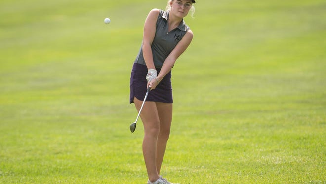 Central's Allison Polk, shown here during the 2017 sectional, shot 48 to help the Bearcats to a pair of wins.