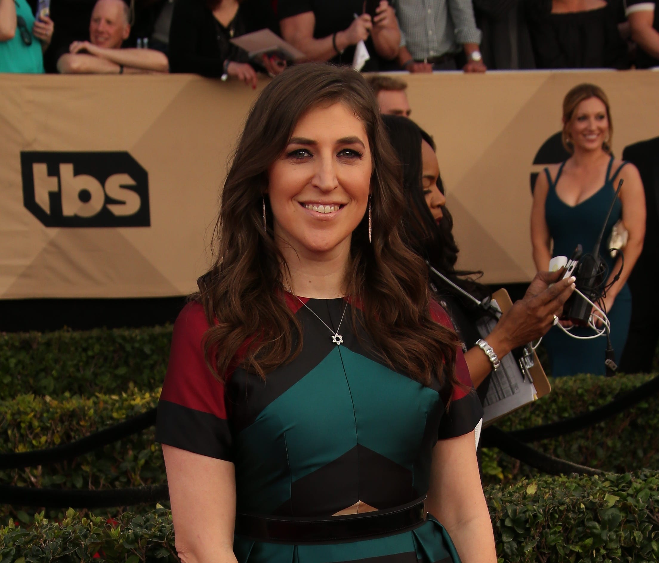 Mayim Bialik arrives at the 23rd annual Screen Actors Guild Awards at the Shrine Auditorium in January 2017.