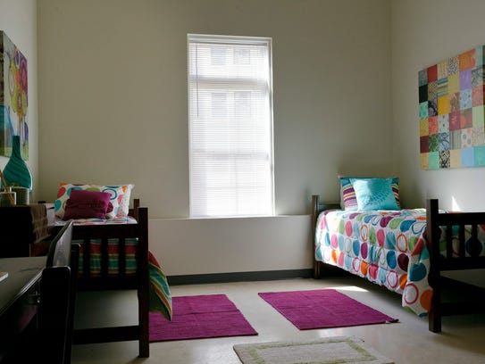 A dorm room at <a href=