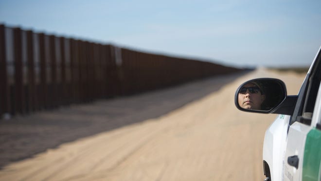 A U.S. Border Patrol vehicle along the U.S.-Mexico border.