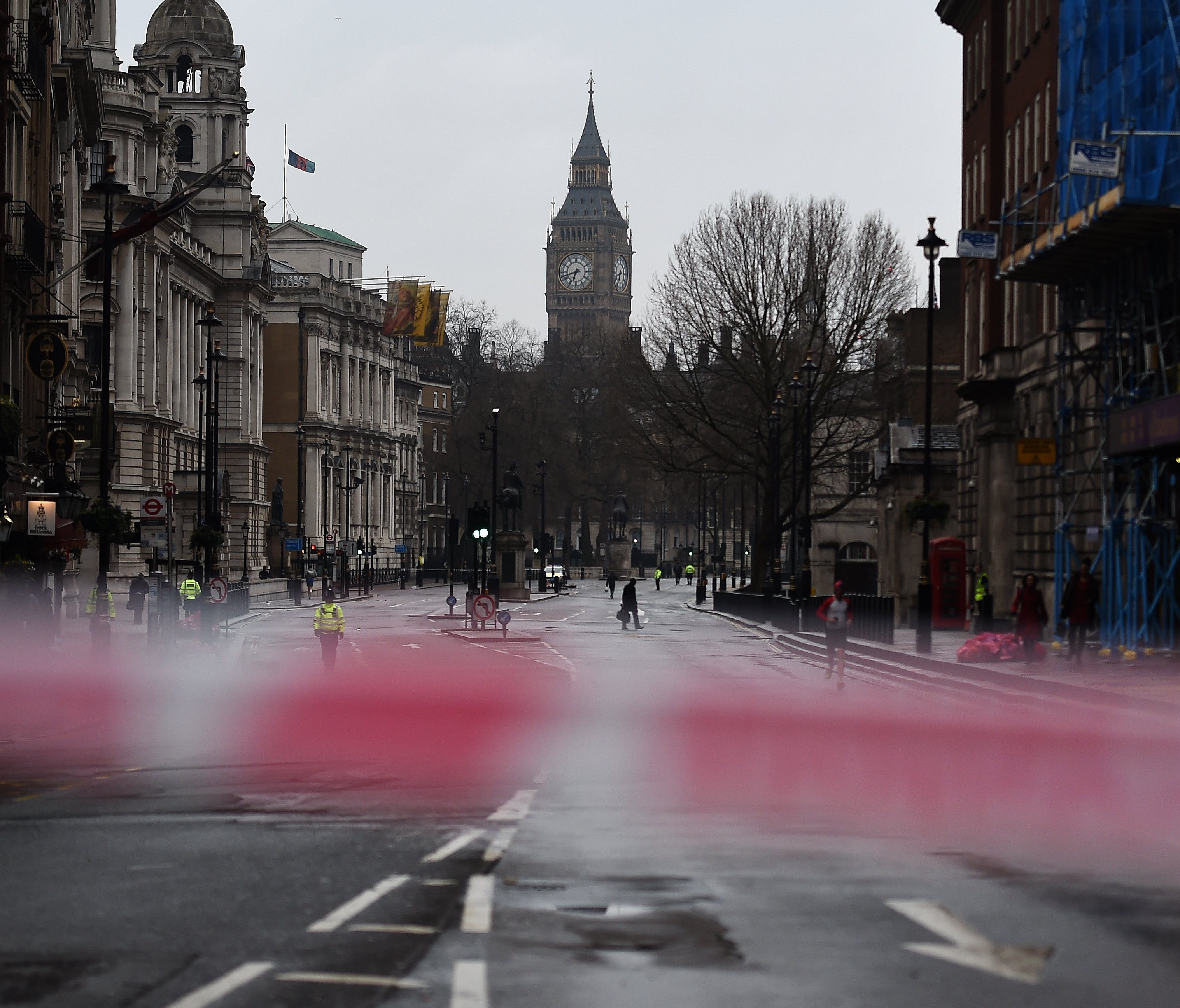 A locked down Whitehall in central London on March 23, 2017.