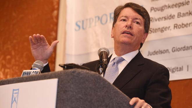 Rep. John Faso speaks at Wednesday's Dutchess County Regional Chamber of Commerce Contact Breakfast at the Poughkeepsie Grand Hotel in the City of Poughkeepsie.