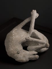 A dog cast that appears in Pompeii: The Exhibition.