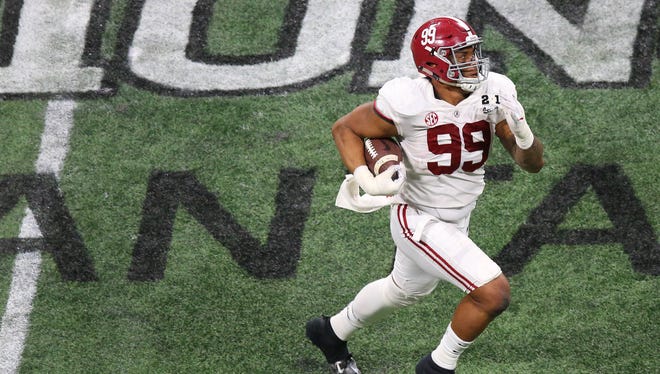 The national championship game served as Raekwon Davis' break-through moment, as he scored a key touchdown for Alabama. Coming into his junior year, Davis is expected to be among the stars of Bama's defense.