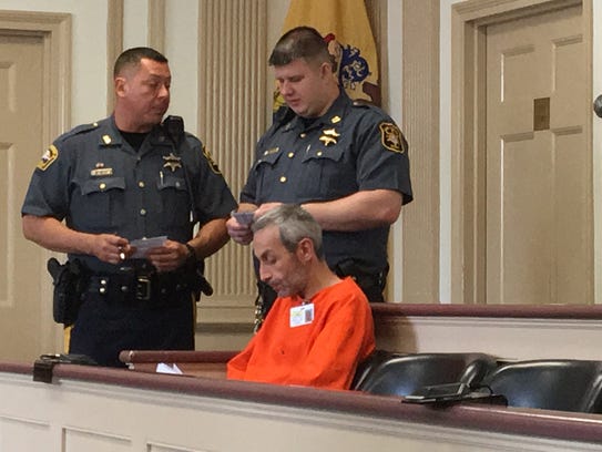 Defendant Gregory Radzyuk, accused of carrying a hunting