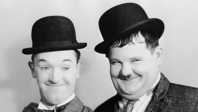 Comedians Stan Laurel, left, and Oliver Hardy are celebrated at the Sons of the Desert convention in Cincinnati this week.